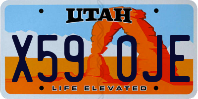 UT license plate X590JE