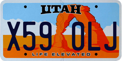UT license plate X590LJ