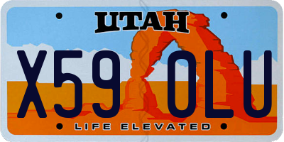 UT license plate X590LU