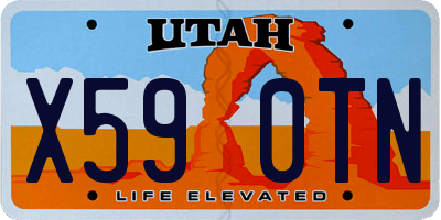 UT license plate X590TN