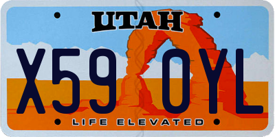 UT license plate X590YL