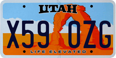 UT license plate X590ZG