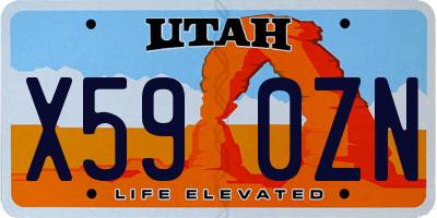 UT license plate X590ZN