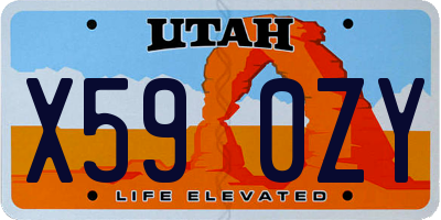 UT license plate X590ZY