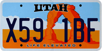 UT license plate X591BF