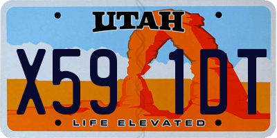 UT license plate X591DT
