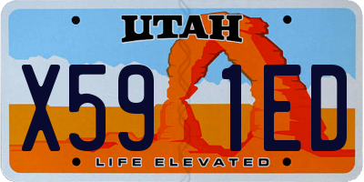 UT license plate X591ED