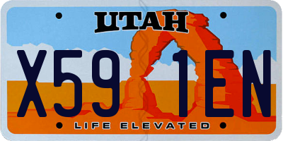 UT license plate X591EN