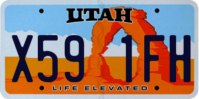 UT license plate X591FH