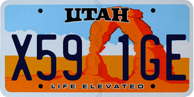 UT license plate X591GE