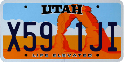 UT license plate X591JI