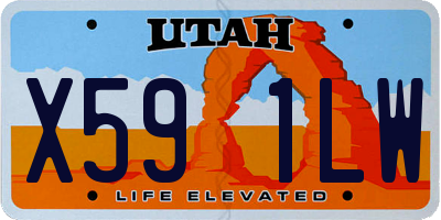 UT license plate X591LW