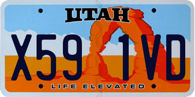 UT license plate X591VD