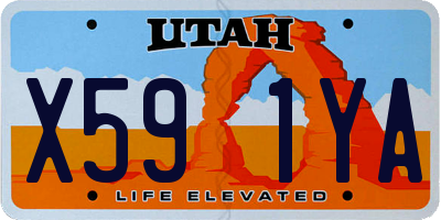 UT license plate X591YA