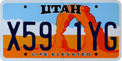 UT license plate X591YG