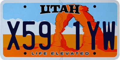 UT license plate X591YW