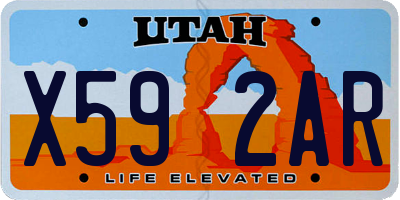 UT license plate X592AR