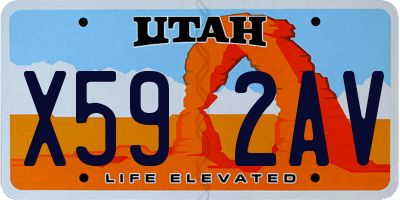 UT license plate X592AV