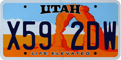 UT license plate X592DW