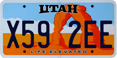UT license plate X592EE