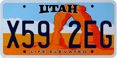 UT license plate X592EG