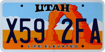 UT license plate X592FA