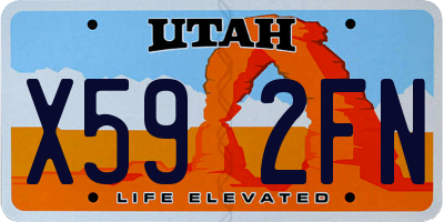 UT license plate X592FN