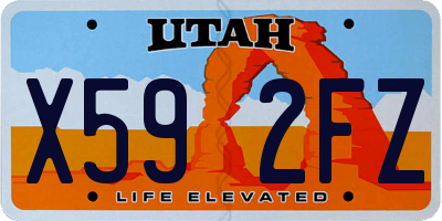 UT license plate X592FZ