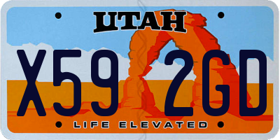 UT license plate X592GD