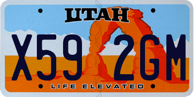 UT license plate X592GM