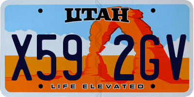 UT license plate X592GV