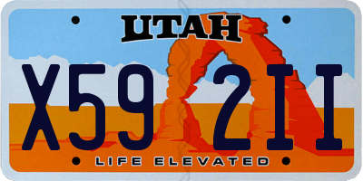 UT license plate X592II