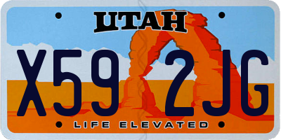 UT license plate X592JG