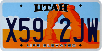 UT license plate X592JW