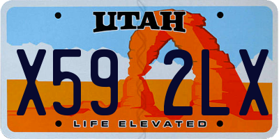UT license plate X592LX