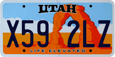UT license plate X592LZ