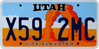 UT license plate X592MC
