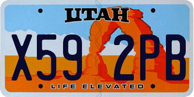 UT license plate X592PB