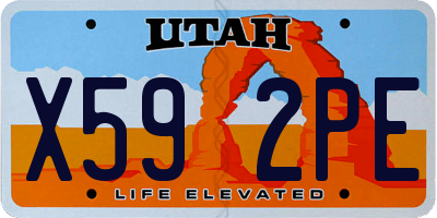 UT license plate X592PE