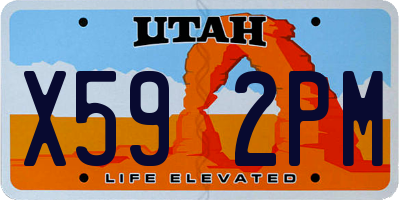 UT license plate X592PM
