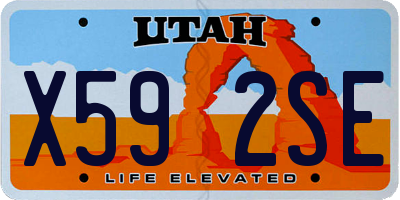 UT license plate X592SE
