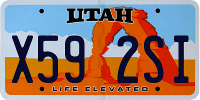 UT license plate X592SI