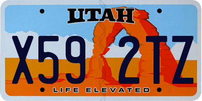UT license plate X592TZ