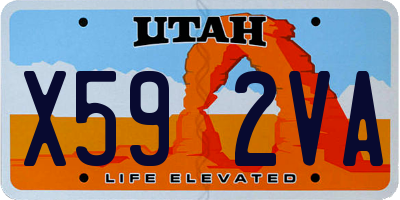UT license plate X592VA