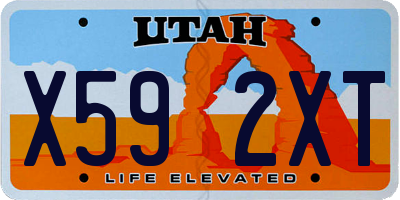 UT license plate X592XT