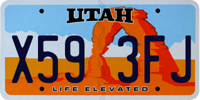 UT license plate X593FJ