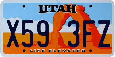 UT license plate X593FZ