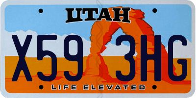 UT license plate X593HG