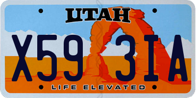 UT license plate X593IA