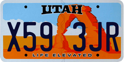 UT license plate X593JR